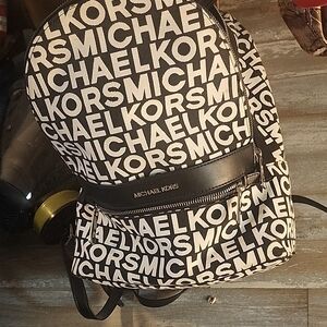 Michael Kors Monogram Black and White Backpack